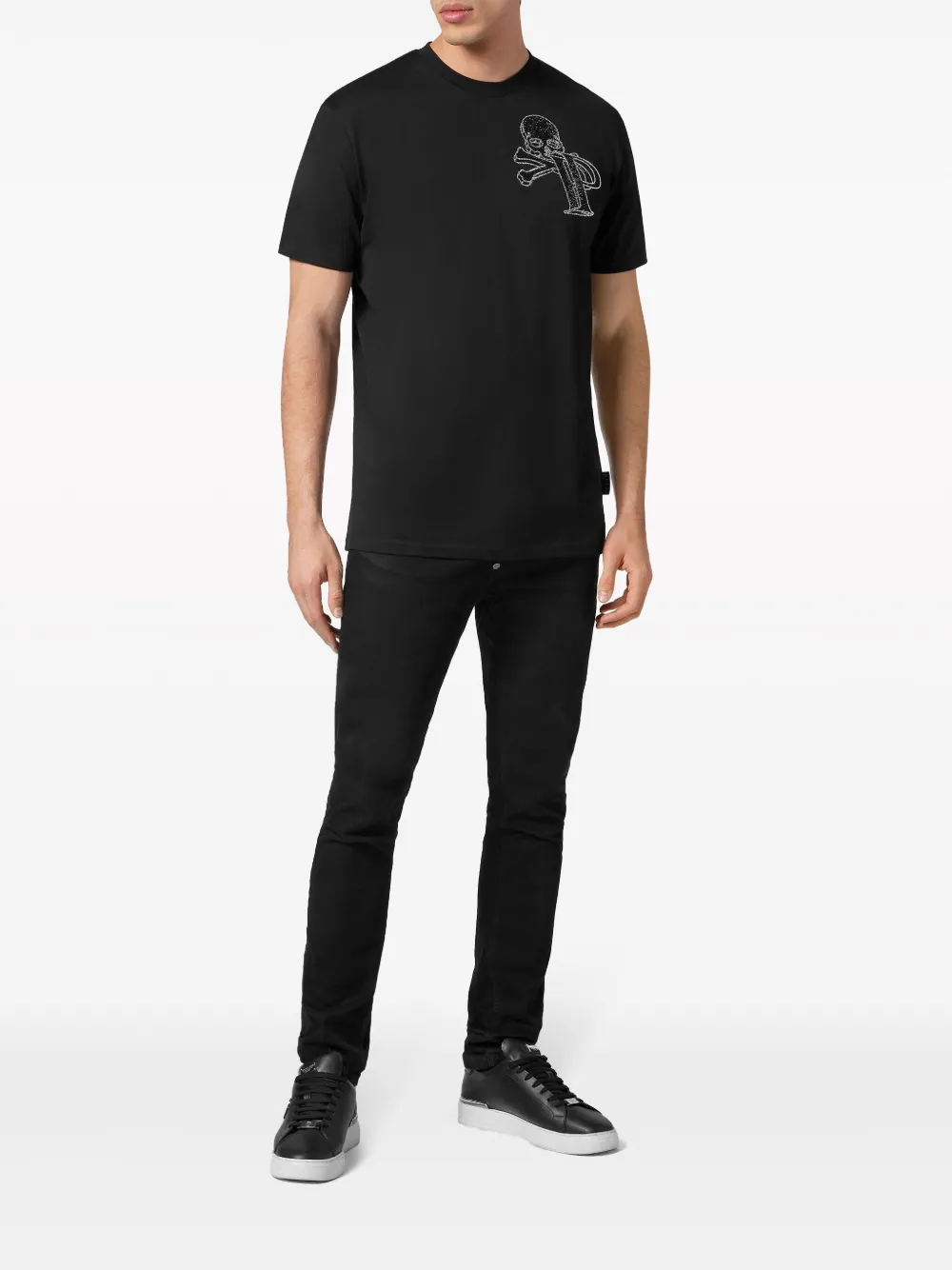 Shop Philipp Plein Wire Frame Cotton T-shirt In Black