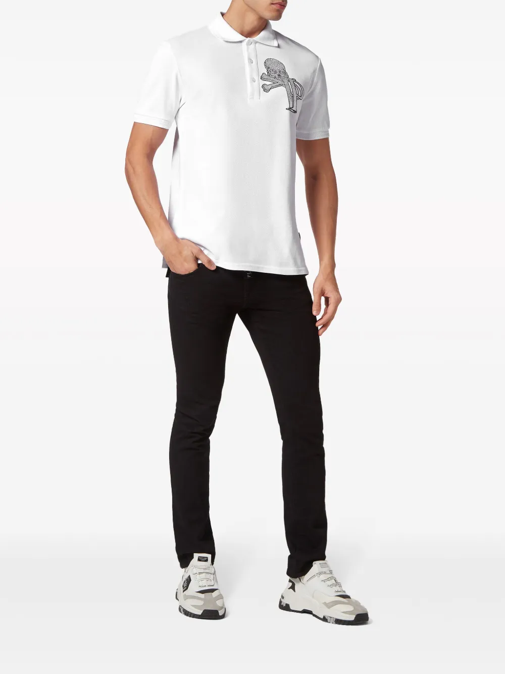 Affordable Versace crystal-embellished polo shirt Men