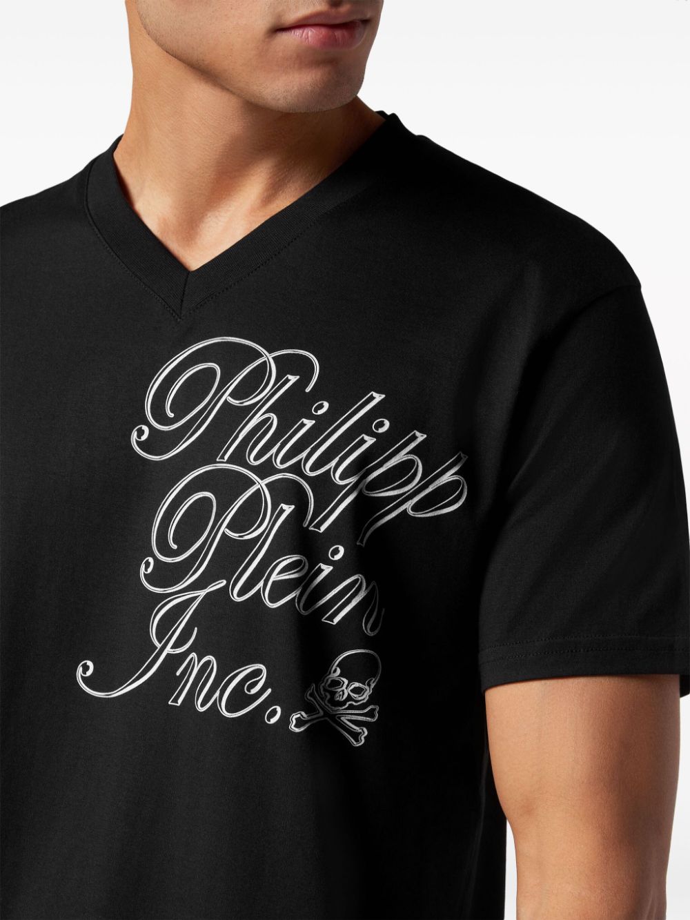 Philipp Plein Katoenen T-shirt met logoprint Zwart