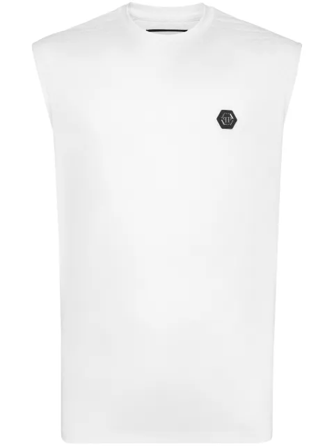 Affordable Philipp Plein logo-applique cotton tank top Men