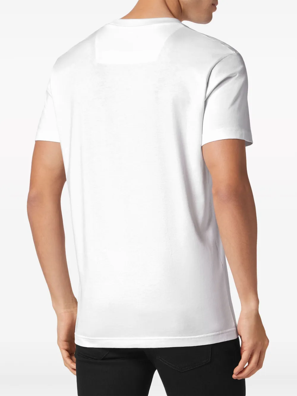 Philipp Plein Dripping Skull Cotton T-shirt In White