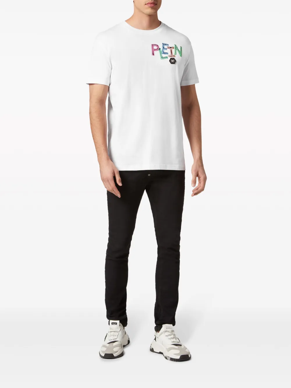 Shop Philipp Plein Logo-print Cotton T-shirt In White