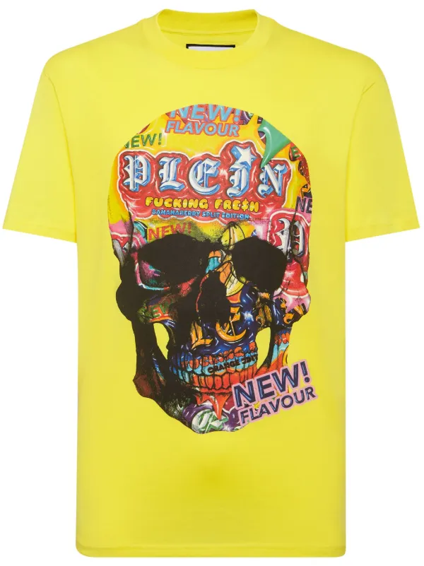 Philipp Plein Tutti Frutti Cotton T shirt Yellow FARFETCH IE