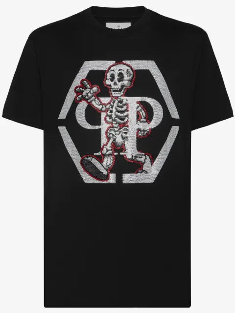 Philipp Plein rhinestone-skeleton cotton T-shirt