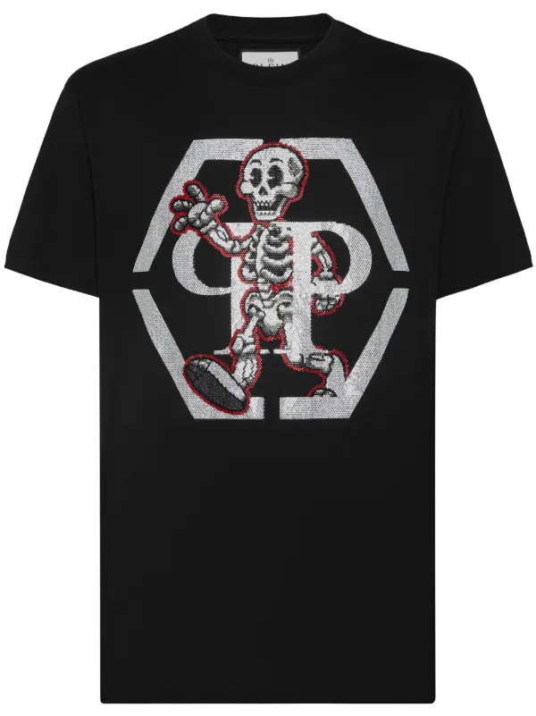 PHILIPP PLEIN スカルアントホンスクルネックシャシTシャツ 22221753_52977015_600.jpg
