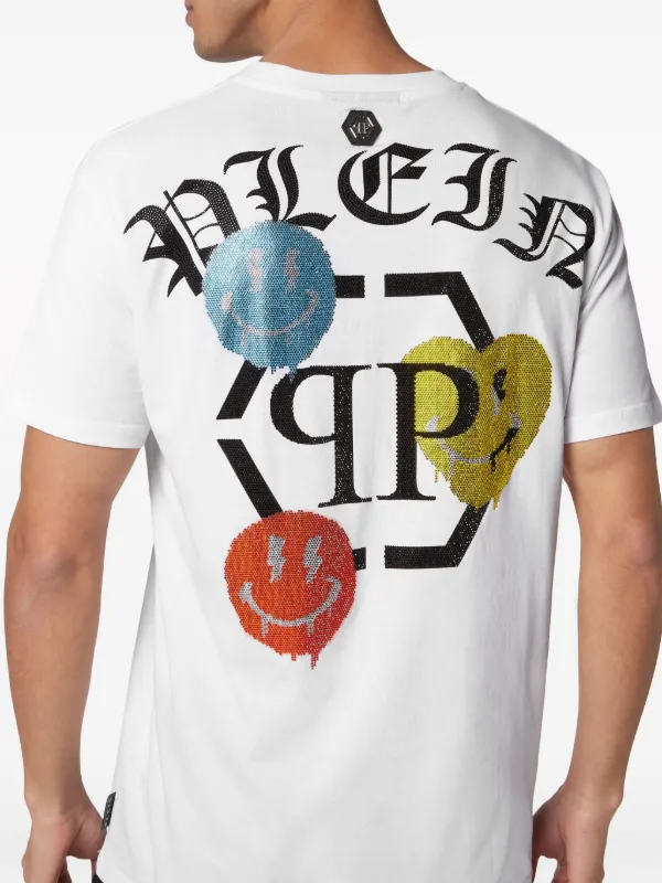 トップス PHILIPP PLEIN rhinestone T-shirt Philipp Plein rhinestone-logo Cotton T-shirt | White | FARFETCH AO