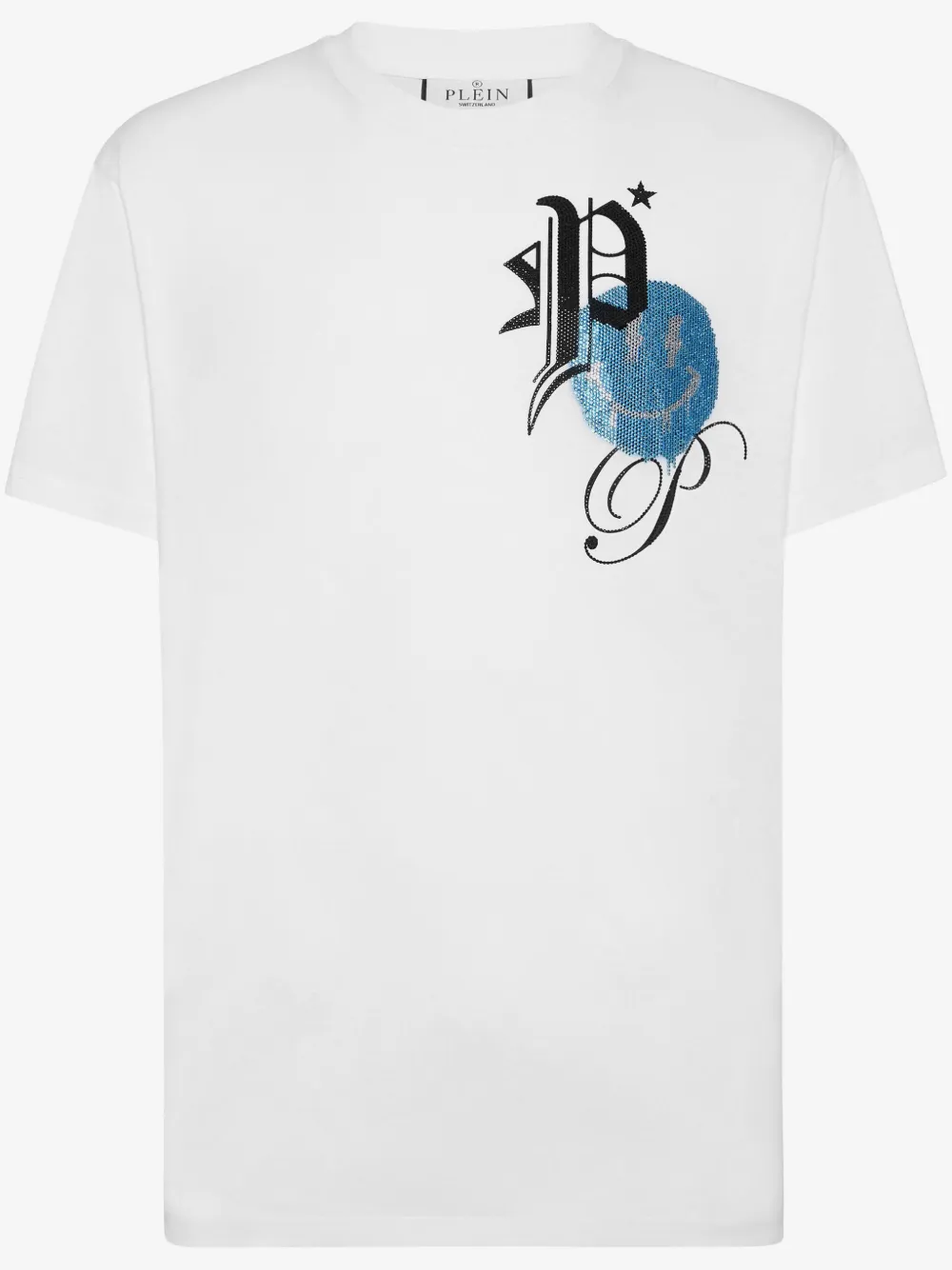 Philipp Plein rhinestone-logo cotton T-shirt | White | Image 1