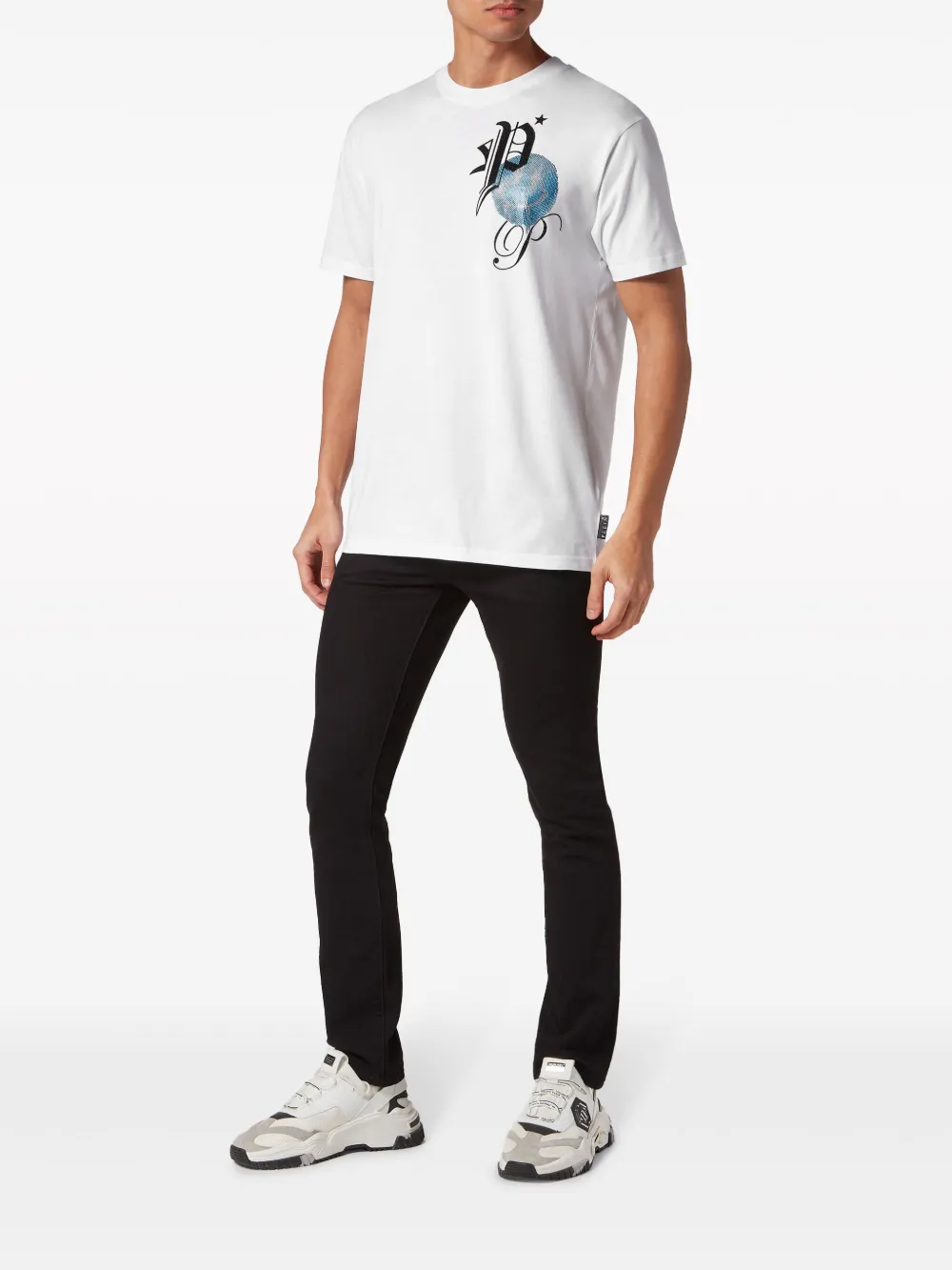 Philipp Plein playera con logo y detalles strass | Playeras | Image 2
