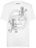 Philipp Plein Skeleton-print cotton T-shirt - White