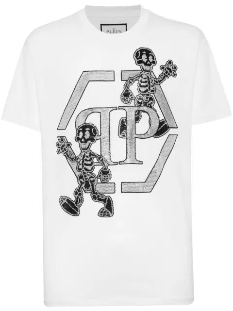 Philipp Plein Skeleton embellished cotton T-shirt Men