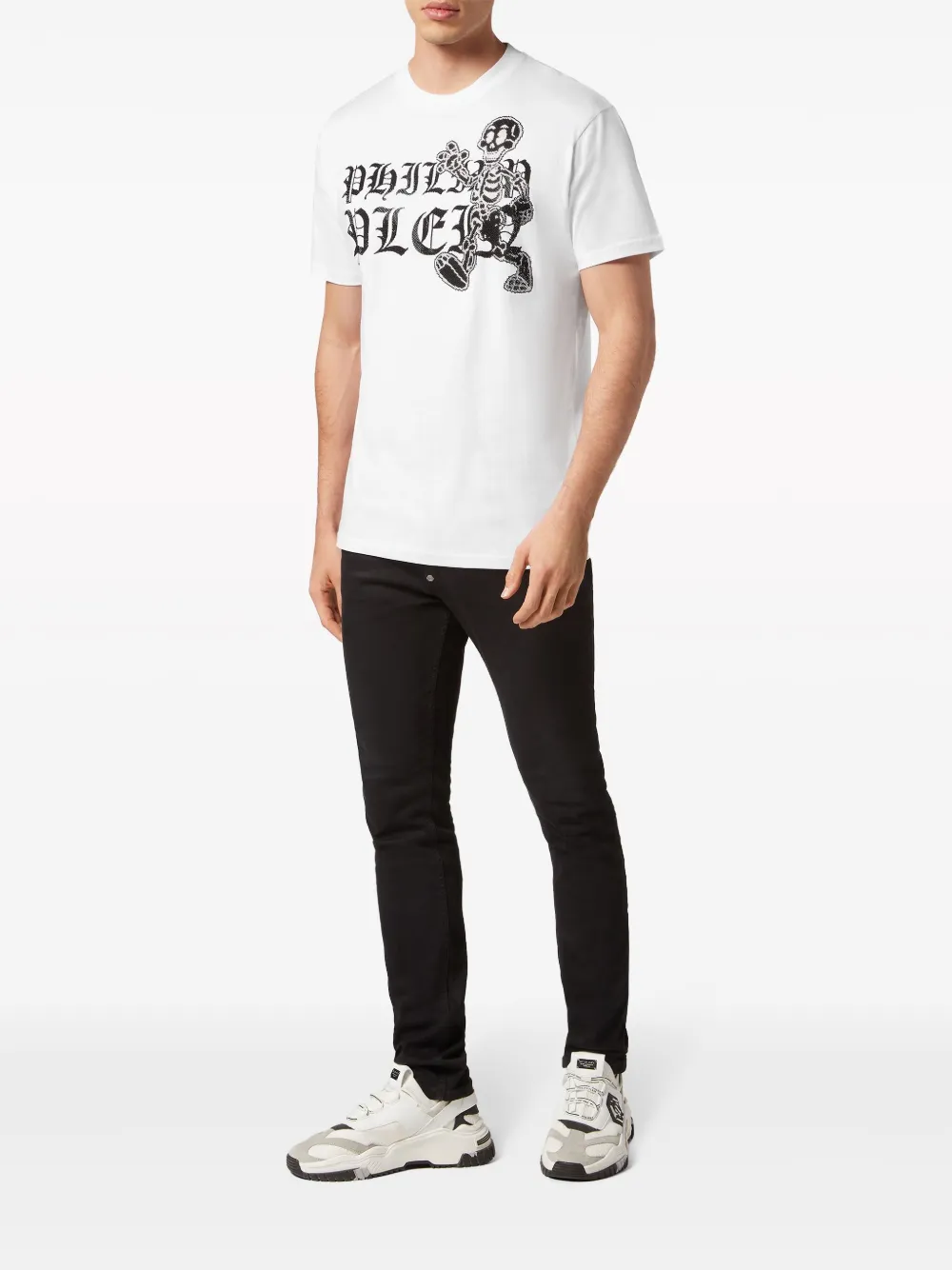 Philipp Plein T-shirt met skeletprint Wit