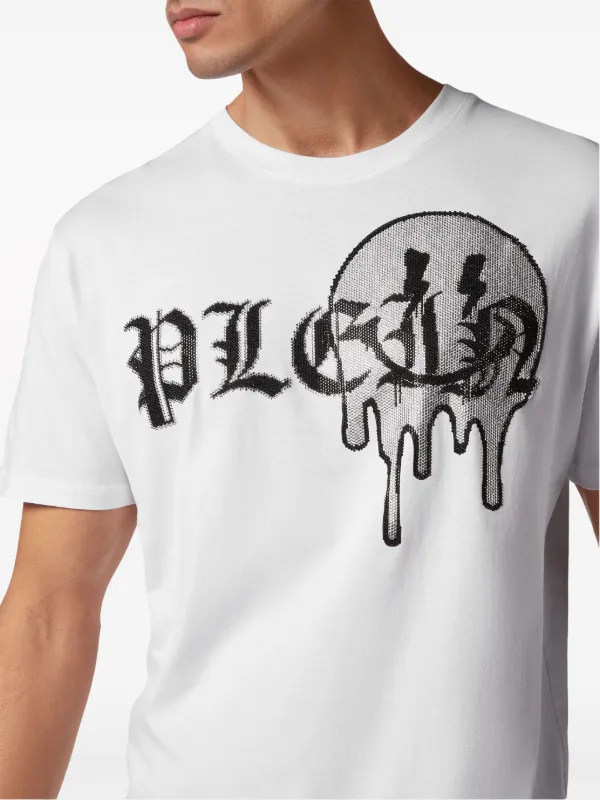 トップス PHILIPP PLEIN rhinestone T-shirt Philipp Plein rhinestone-logo Cotton T-shirt | White | FARFETCH