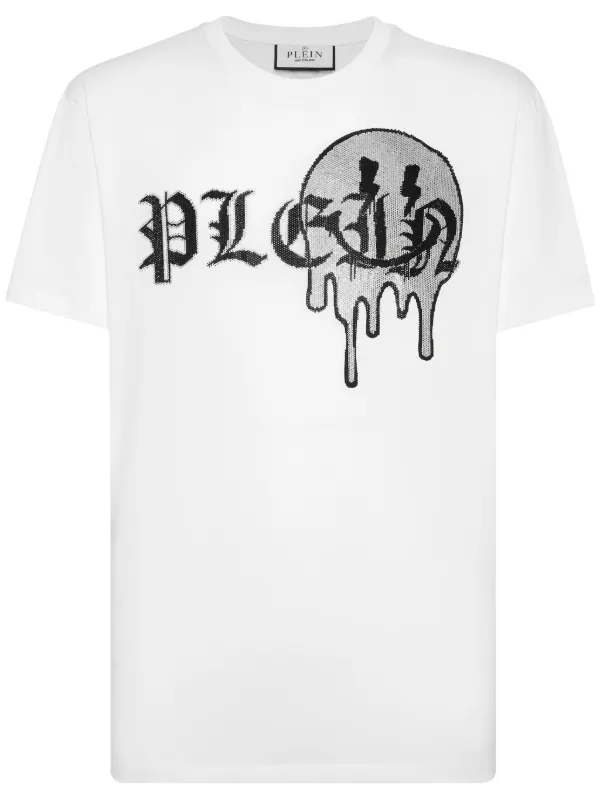 トップス PHILIPP PLEIN rhinestone T-shirt Philipp Plein rhinestone-logo Cotton T-shirt | White | FARFETCH
