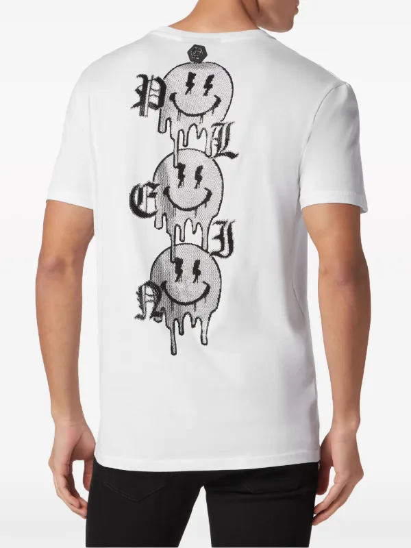 トップス PHILIPP PLEIN rhinestone T-shirt Philipp Plein rhinestone-logo Cotton T-shirt | White | FARFETCH