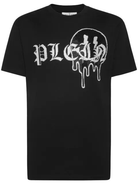 Philipp Plein playera con logo y detalles strass