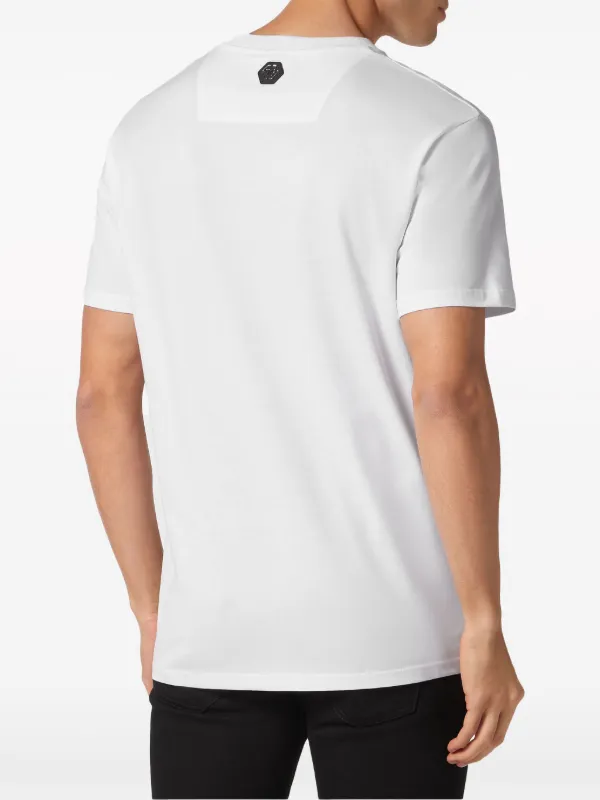 Philipp Plein rhinestone-logo Cotton T-shirt | White | FARFETCH