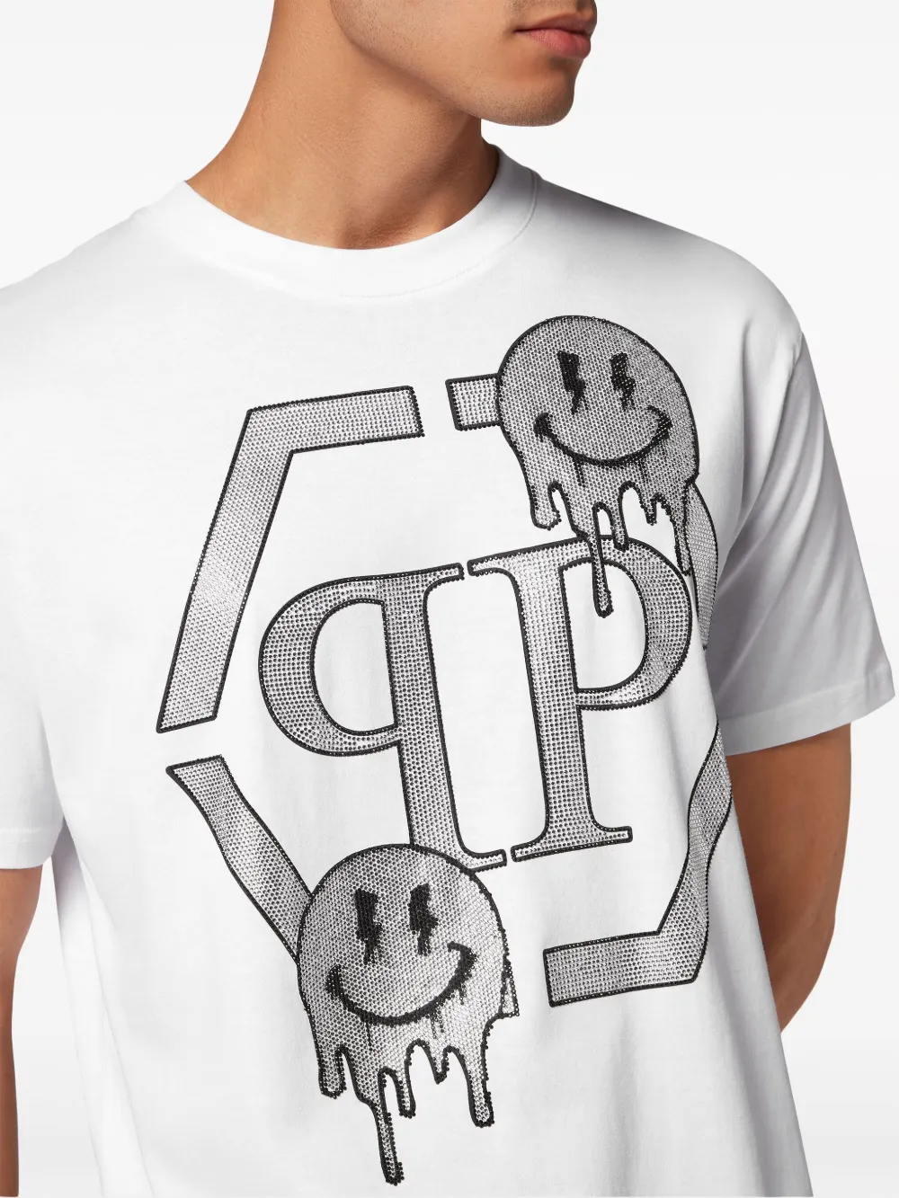 Philipp Plein T-shirt met stras Wit