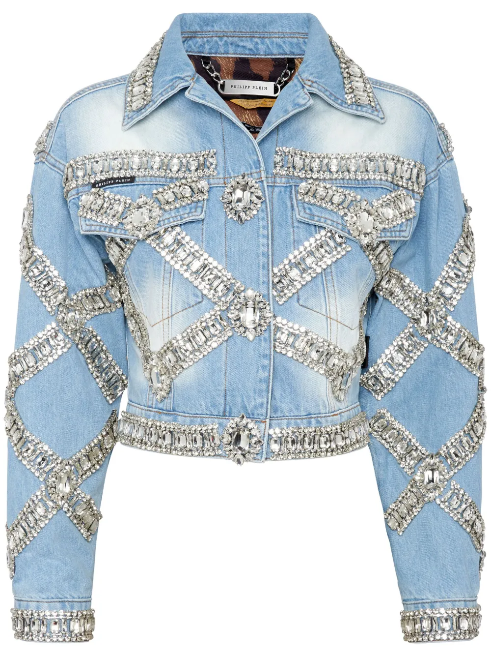 Philipp Plein chamarra corta con broche | azul | Image 1