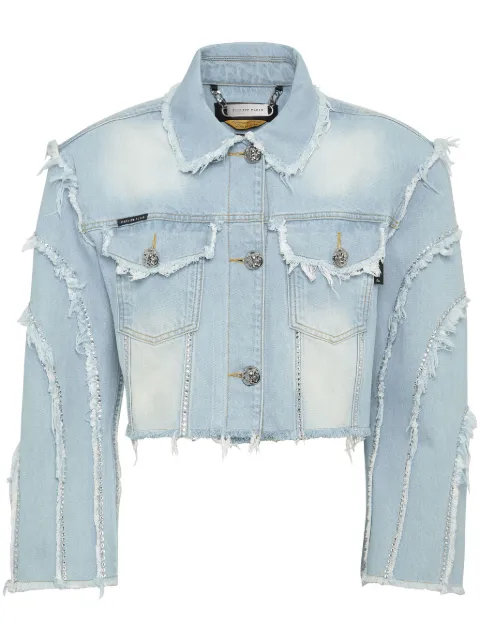 Philipp Plein cropped cotton denim jacket