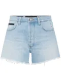 Philipp Plein logo-appliquéd denim mini shorts - Blue