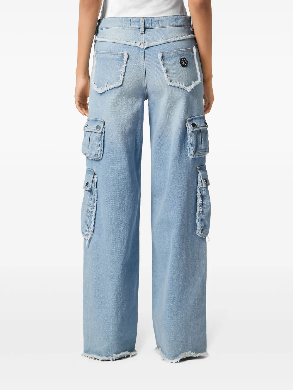 Philipp Plein Cargo jeans met wijde pijpen Blauw