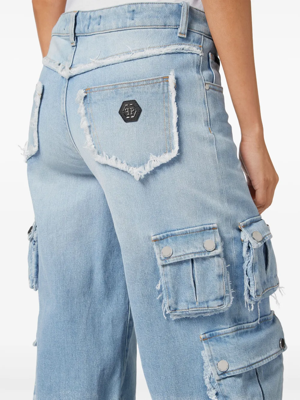 Philipp Plein Cargo jeans met wijde pijpen Blauw