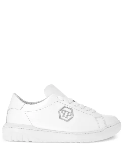 Philipp Plein logo-appliqué leather sneakers