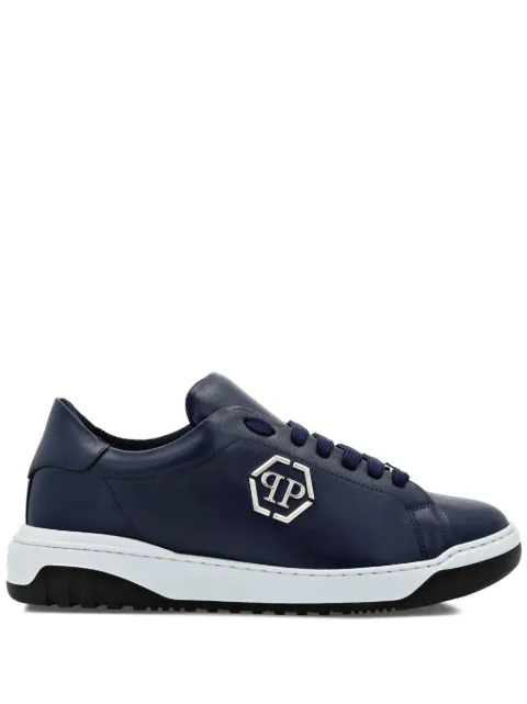 Philipp Plein logo-appliqué leather sneakers