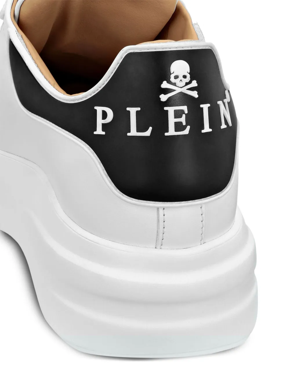 Shop Philipp Plein Lace-up Leather Sneakers In White