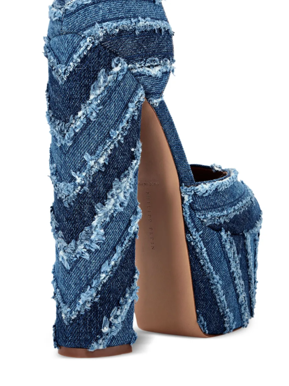 Philipp Plein Denim sandalen met plateauzool Blauw