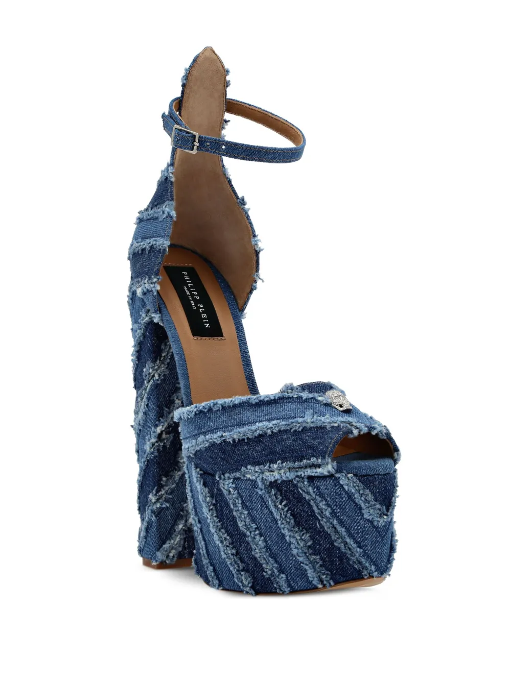 Philipp Plein Denim sandalen met plateauzool - Blauw