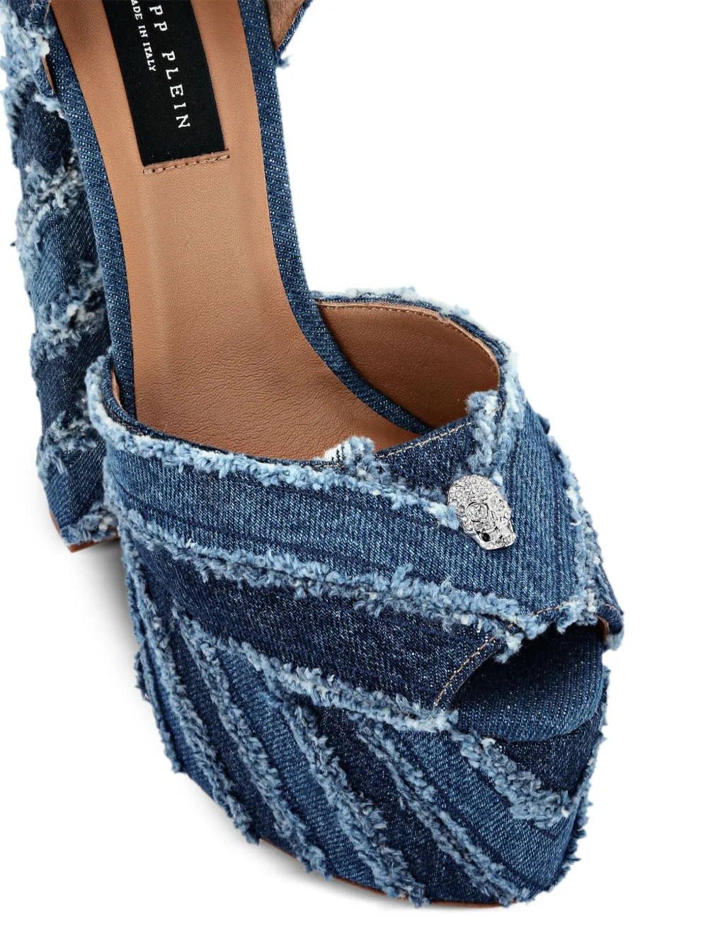 Philipp Plein Denim sandalen met plateauzool Blauw