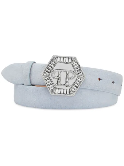 Philipp Plein Hexagon-plaque suede belt SADAWVA0425PLE010N - 0