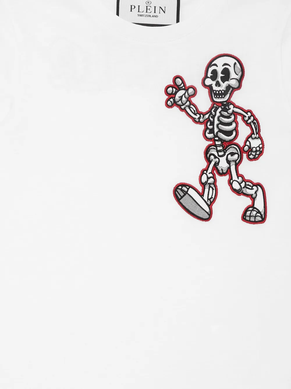 philipppleinjunior Philipp Plein Junior Skully Gang katoenen T-shirt - Wit