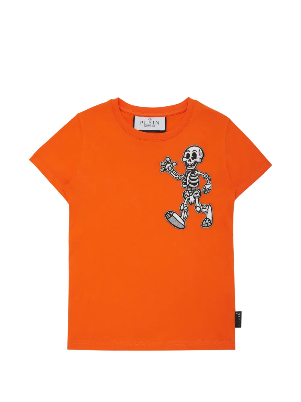 Philipp Plein Junior Skully Gang T-Shirt mit rundem Ausschnitt - Orange