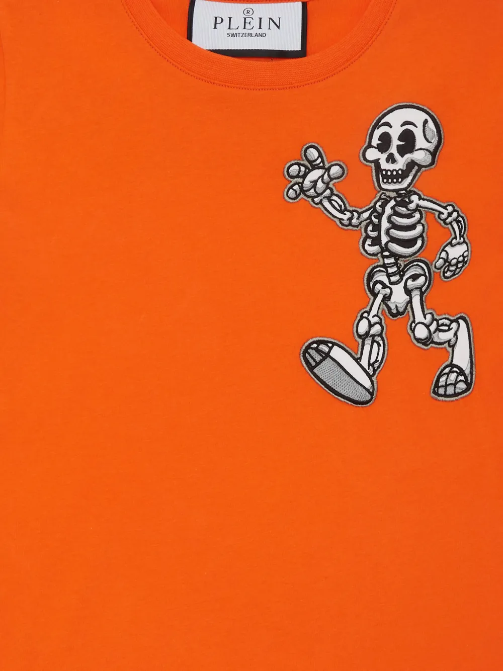 Philipp Plein Junior Skully Gang T-shirt met ronde hals Oranje