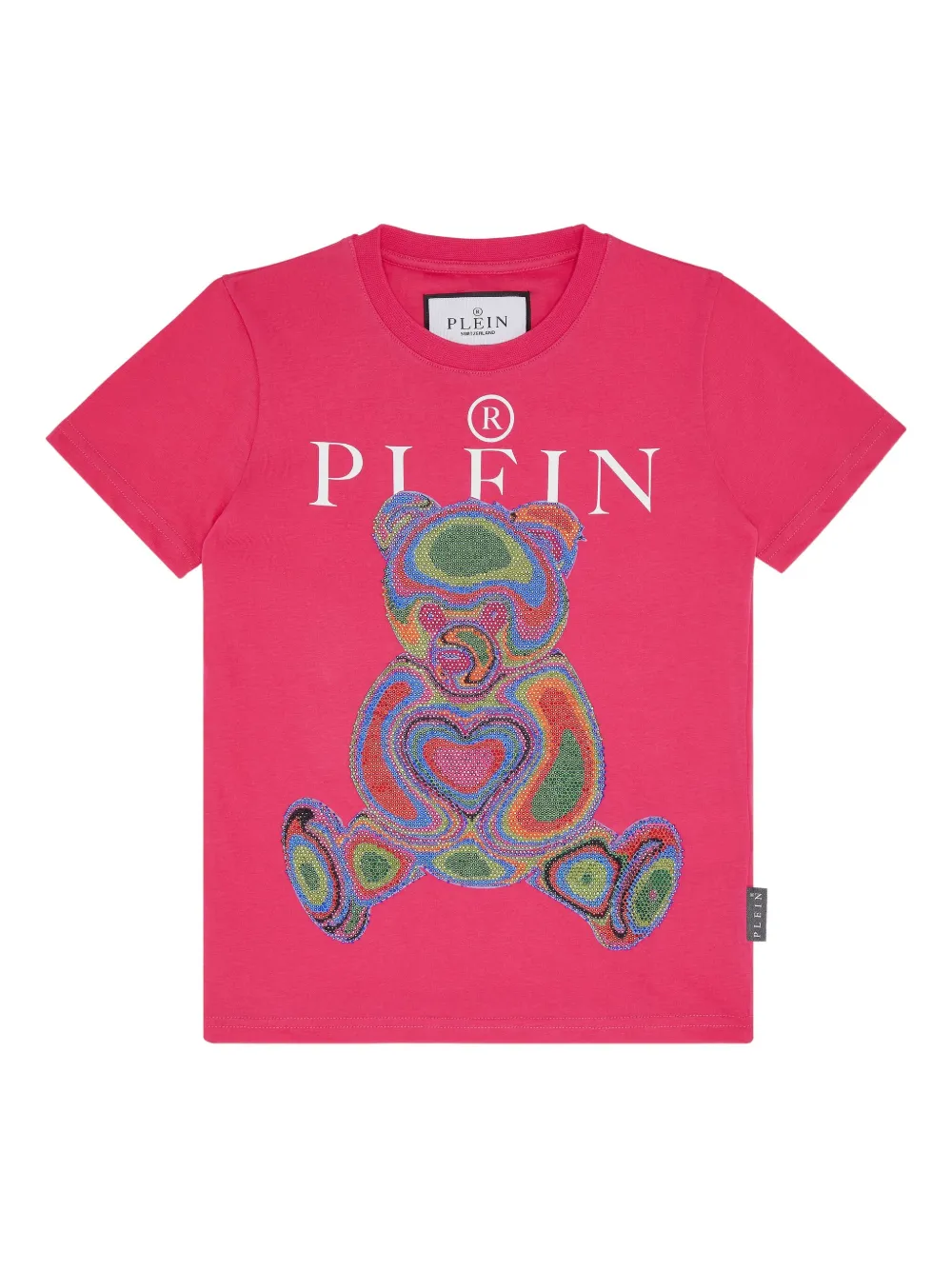Philipp Plein Junior crystal-embellished cotton T-shirt | Pink | Image 1