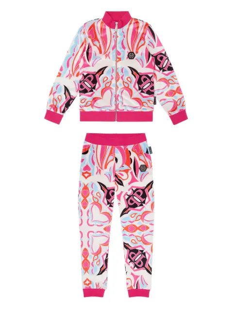 Philipp Plein Junior Conjunto de agasalho com estampa
