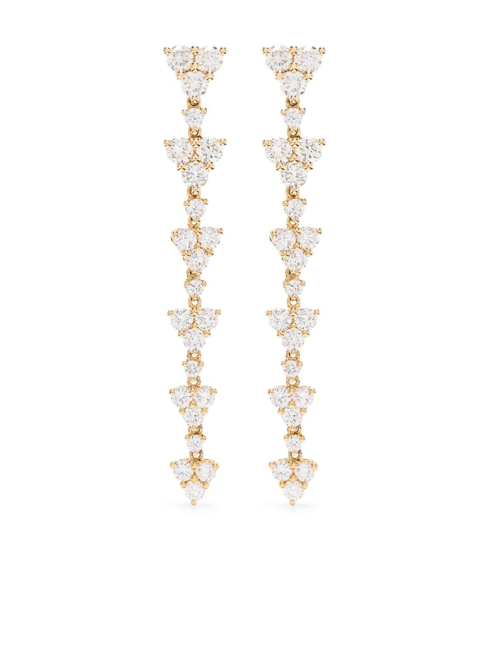 18k yellow gold Eternity diamond short drop earrings