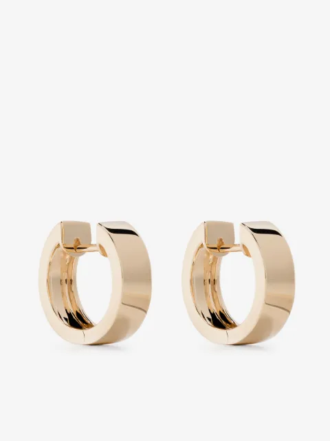 Anita Ko 18kt yellow gold wide huggie-hoop earrings