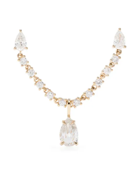 Anita Ko 18kt yellow gold Pear diamond loop earring