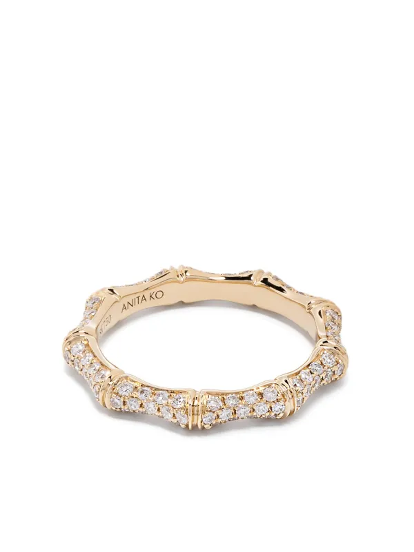 Anita Ko 18kt Yellow Gold Bamboo Diamond Ring