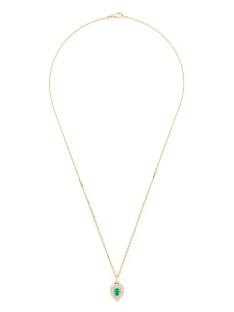 Anita Ko 18kt LouLou Gelbgoldhalskette mit Smaragd und Diamanten