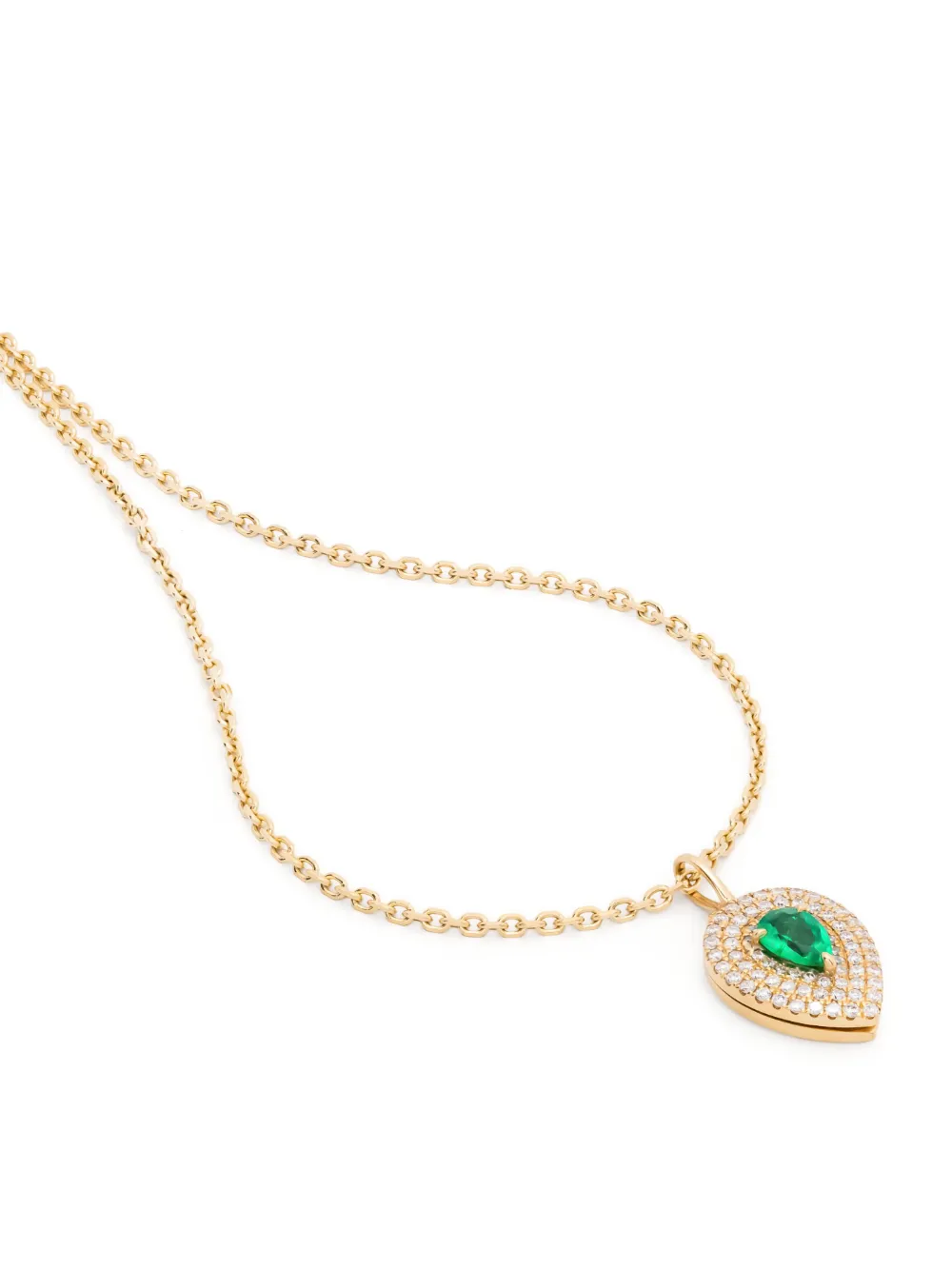 Shop Anita Ko 18k Yellow Gold Loulou Emerald And Diamond Locket Necklace