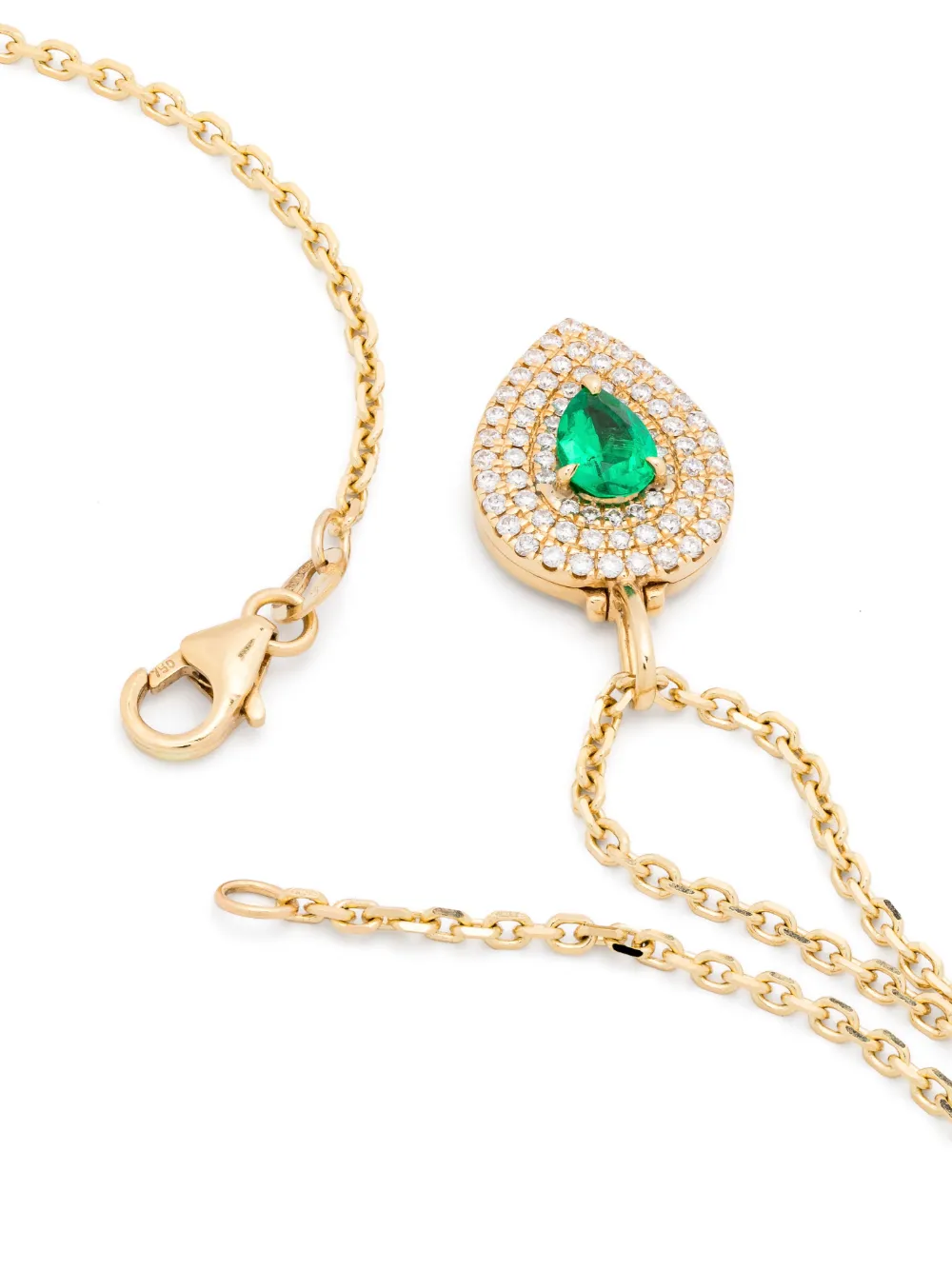 Shop Anita Ko 18k Yellow Gold Loulou Emerald And Diamond Locket Necklace