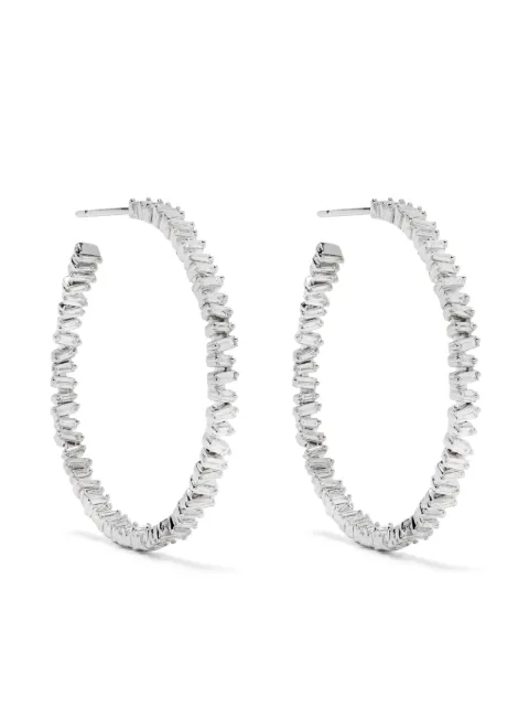 Suzanne Kalan 18kt gold Fireworks diamond hoop earrings
