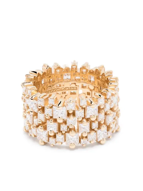 Suzanne Kalan 18kt yellow gold Princess diamond ring