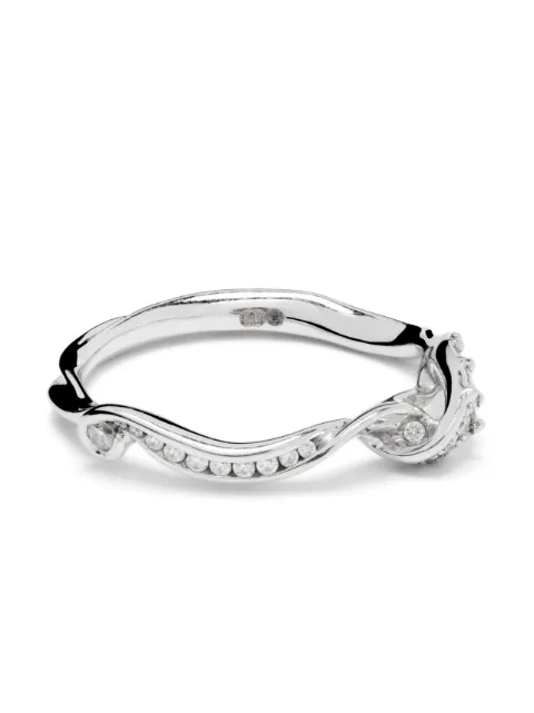 Bibi van der Velden 18kt white gold Swirl diamond stackable ring