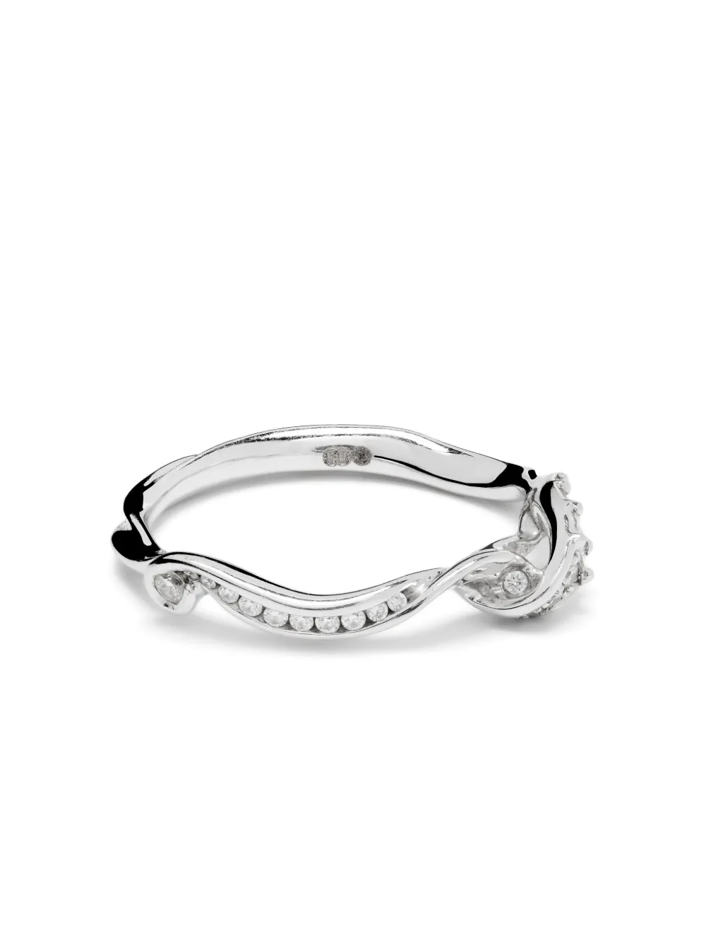Bibi van der Velden 18kt white gold Swirl diamond stackable ring | Silver | Image 1