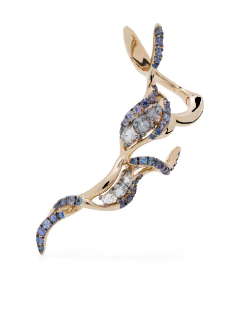 Bibi van der Velden 18kt white gold Puff multi-stone ear climber